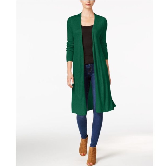 INC International Concepts Sweaters - I.N.C. Ribbed Duster Hunter Sweater  Long Cardigan